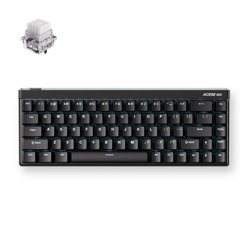Afbeelding laden in galerijviewer, Mchose ace 68 air hall effect magnetic switch gaming keyboard (zwart, us lay-out (qwerty), mount tai gt he, 65%, rgb, hot swap, pbt keycaps, usb-c, hall effect sensor)