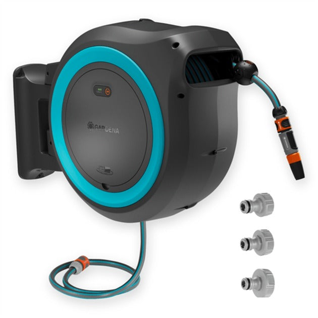 Load image into Gallery viewer, Gardena 40 m wand-slangenbox powerroll xxl slanghaspel (grijs turquoise, 40 meter, accu en oplader niet inbegrepen, power for all alliance, )