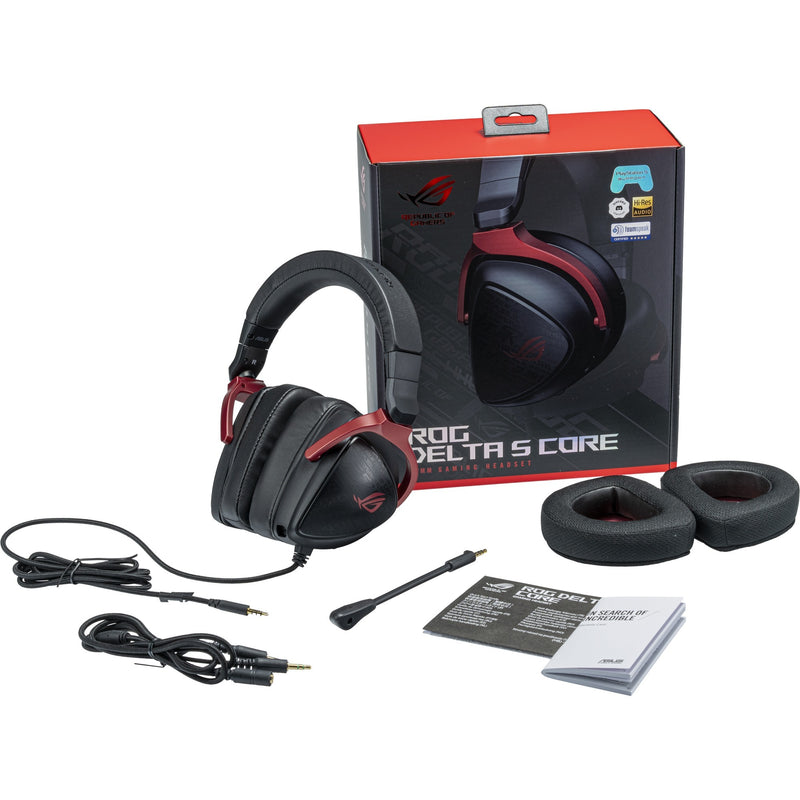 Load image into Gallery viewer, Asus rog delta s core over-ear gaming headset (zwart rood, pc, playstation 4, playstation 5, xbox one, xbox series x|s, nintendo switch)