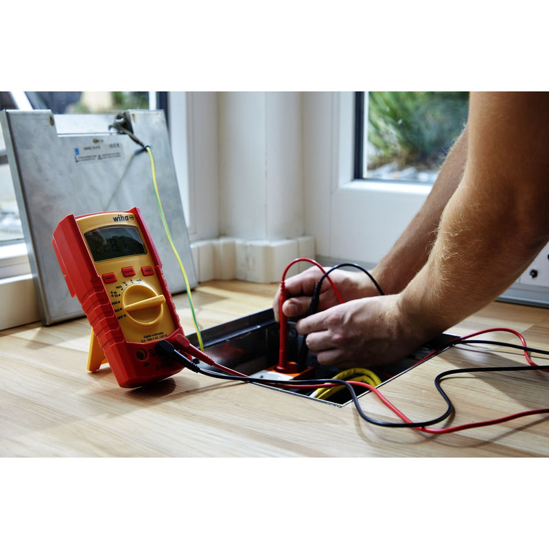 Load image into Gallery viewer, Wiha digitale multimeter tot 600 v ac, cat iv meetapparaat (rood geel)
