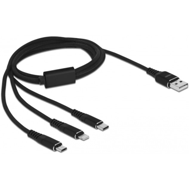 Load image into Gallery viewer, Delock usb charging cable 3 in 1 for lightning, micro usb, usb-c kabel (zwart, 1 meter)