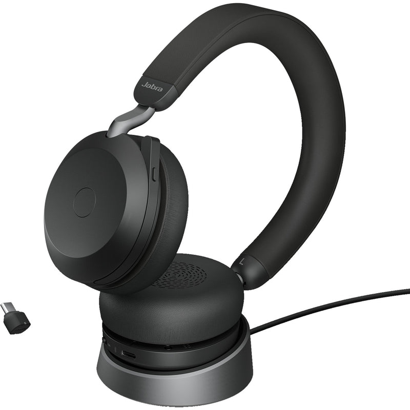 Load image into Gallery viewer, Jabra evolve2 75 on-ear headset (zwart, link380c, microsoft teams)