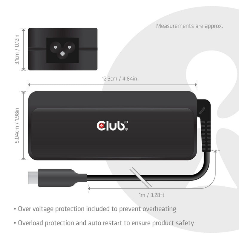 Afbeelding laden in galerijviewer, Club 3d usb-c laptop charger 140w, 1 meter (zwart)