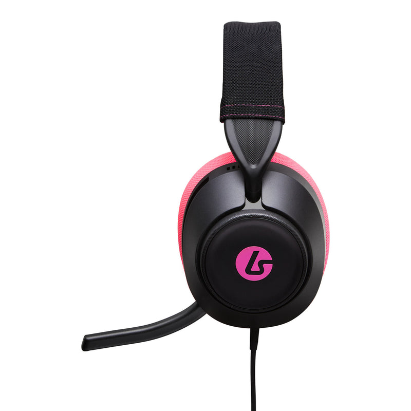 Load image into Gallery viewer, Powera lucidsound ls10 bedrade gamingheadset - middernachtelijke branding over-ear gaming headset (zwart roze, playstation 5, playstation 4, xbox series x|s, xbox one, pc, mobiel)