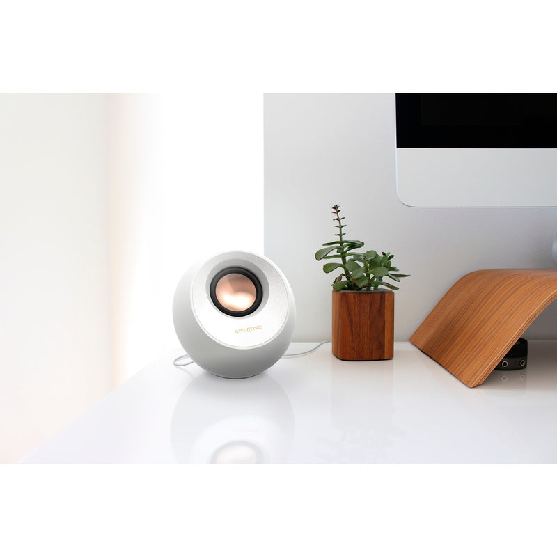 Load image into Gallery viewer, Creative pebble v3 pc-luidspreker (wit, bluetooth, usb-c, aux)