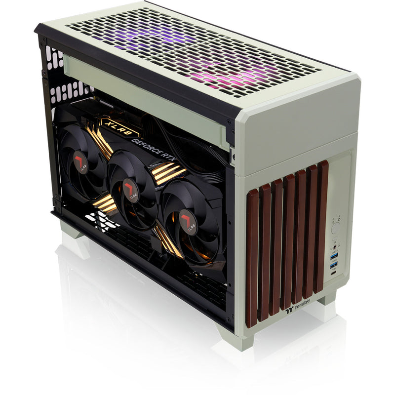 Load image into Gallery viewer, Thermaltake tr100 ws matcha green mini tower behuizing (lichtgroen | 2x usb-a | 1x usb-c)