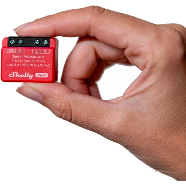 Load image into Gallery viewer, Shelly plus 1pm mini gen3 relais (rood zwart, wifi)