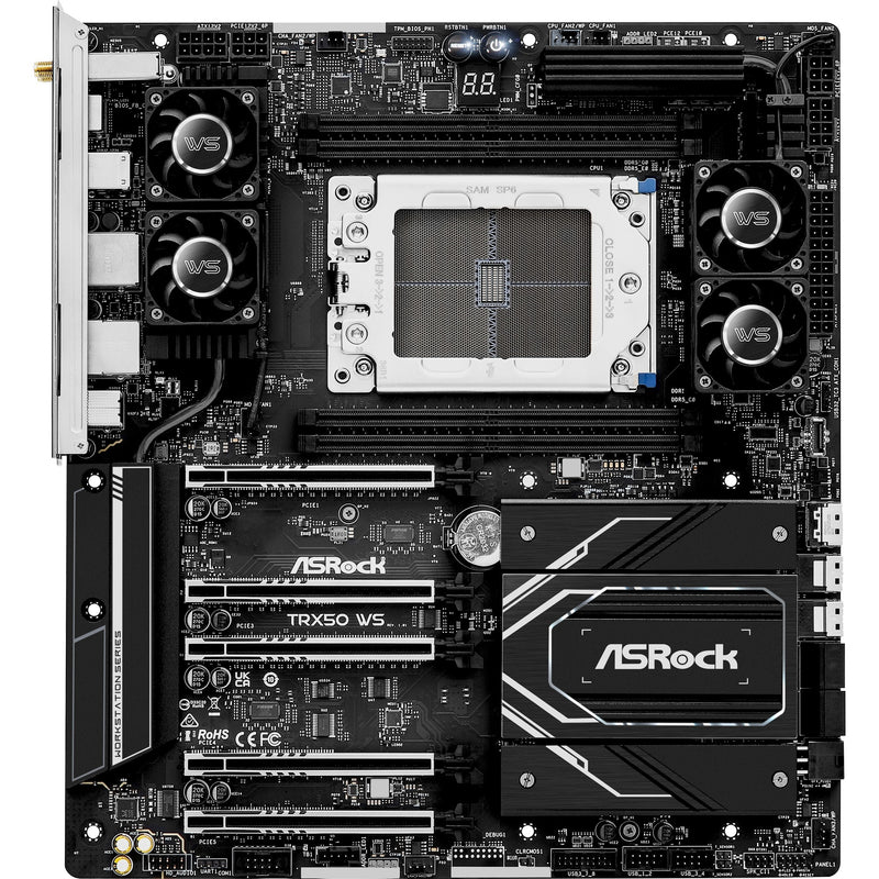 Load image into Gallery viewer, Asrock trx50 ws socket str5 moederbord (zwart, raid, 2,5gb-lan, wlan, bt, sound, atx)