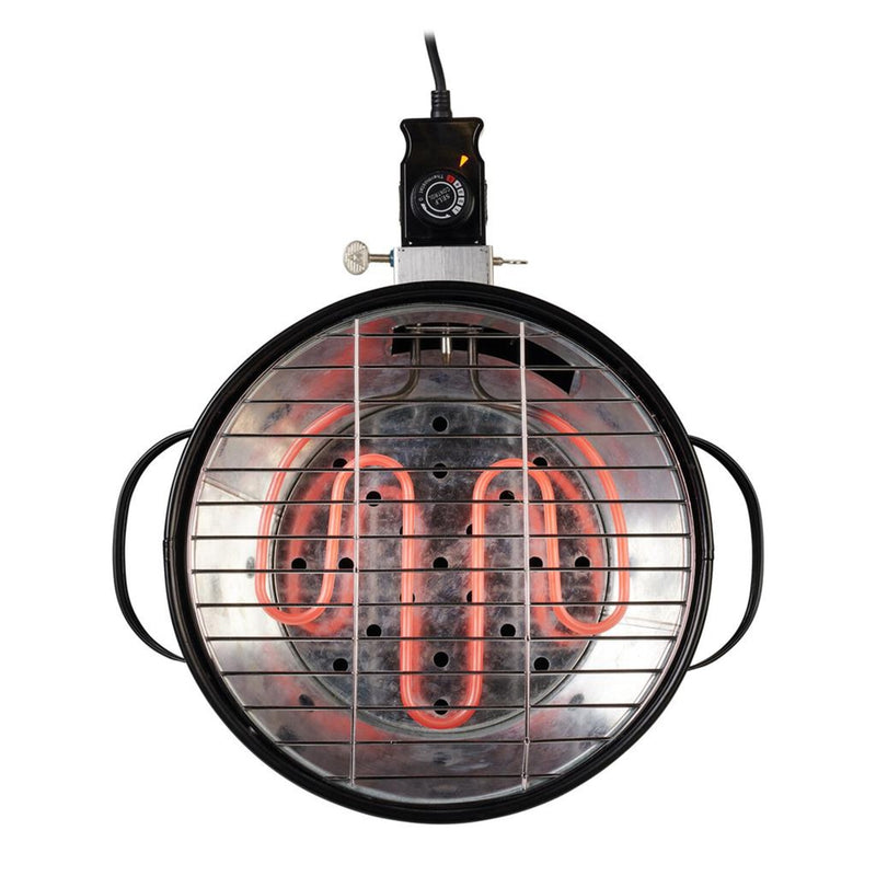 Afbeelding laden in galerijviewer, Princess 112240 hybrid bucket barbecue | elektrisch | houtskool (zwart, ø 32 cm | incl. luxe bamboe serveer- en snijplank)