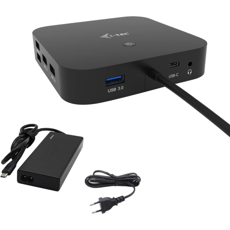 Load image into Gallery viewer, I-tec usb-c hdmi dp docking station with power delivery 65w + universal charger 77 w (zwart)