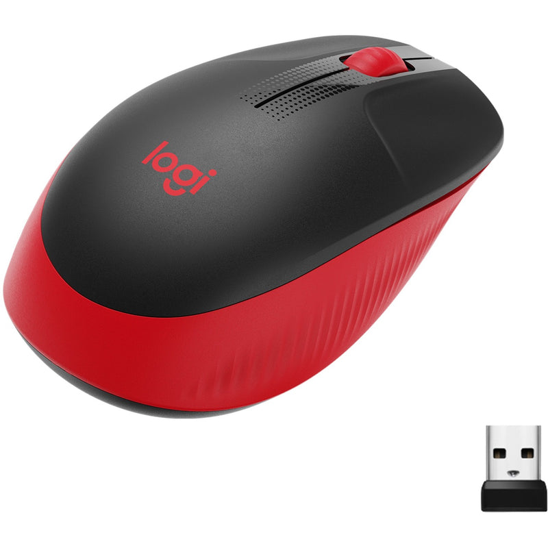 Load image into Gallery viewer, Logitech m190 full-size wireless mouse (rood, 1000 dpi)