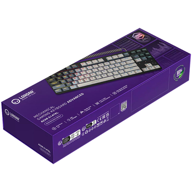 Afbeelding laden in galerijviewer, Lorgar azar 514tkl rgb mechanisch gaming toetsenbord (wit, us lay-out (qwerty), logar dream, 80% (tkl), rgb)