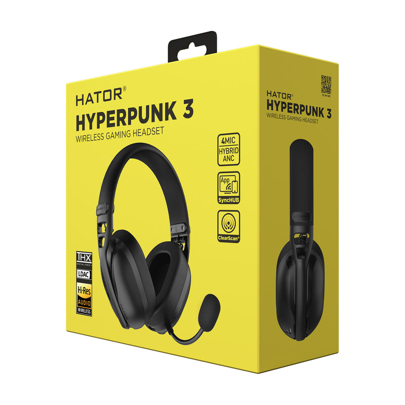 Load image into Gallery viewer, Hator hyperpunk 3 wireless over-ear gaming headset (zwart, 2.4ghz bluetooth 5.4 usb-c)