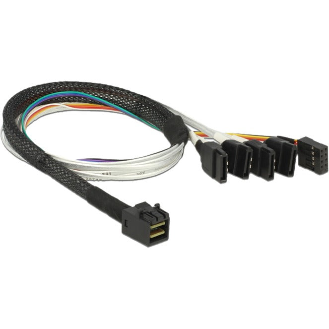 Load image into Gallery viewer, Delock cable mini sas hd sff-8643 > 4 x sata 7 pin, 0,5m kabel (83315, + sideband)