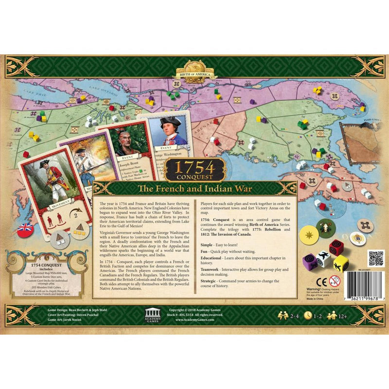 Load image into Gallery viewer, European player network 1754 conquest: the french and indian war bordspel (engels, 2 - 4 spelers, 60 - 240 minuten, vanaf 12 jaar)