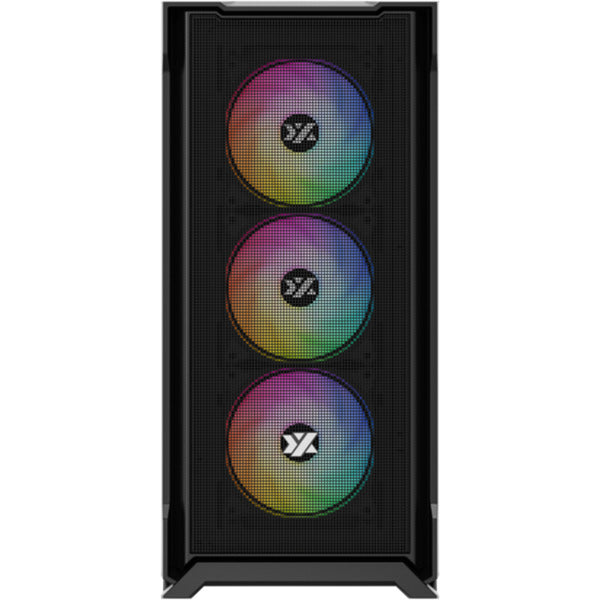 Afbeelding laden in galerijviewer, Xyz pc gear airone 300-x mesh midi tower behuizing (zwart | 1x usb-a | 1x usb-c | tempered glass)