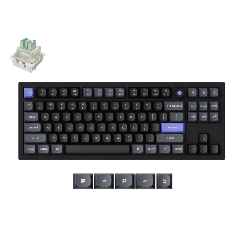 Load image into Gallery viewer, Keychron q3 he 8k magnetic switch keyboard (zwart, us lay-out (qwerty), ultra-fast lime, 80% (tkl) , rgb, hot swap, 8k)