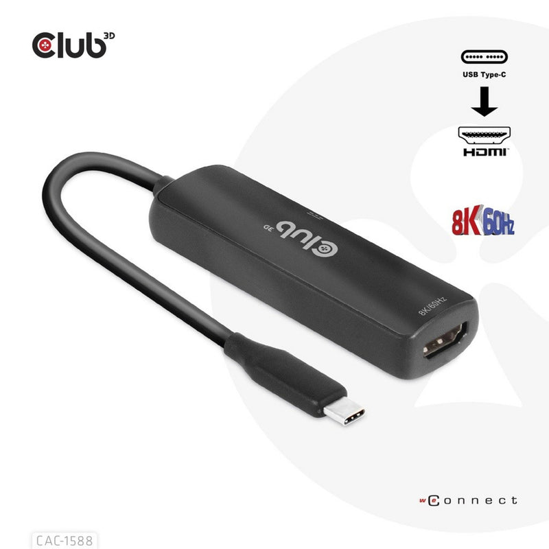 Afbeelding laden in galerijviewer, Club 3d usb-c naar hdmi 2.1+ pd 3.0 100 watt adapter (zwart)