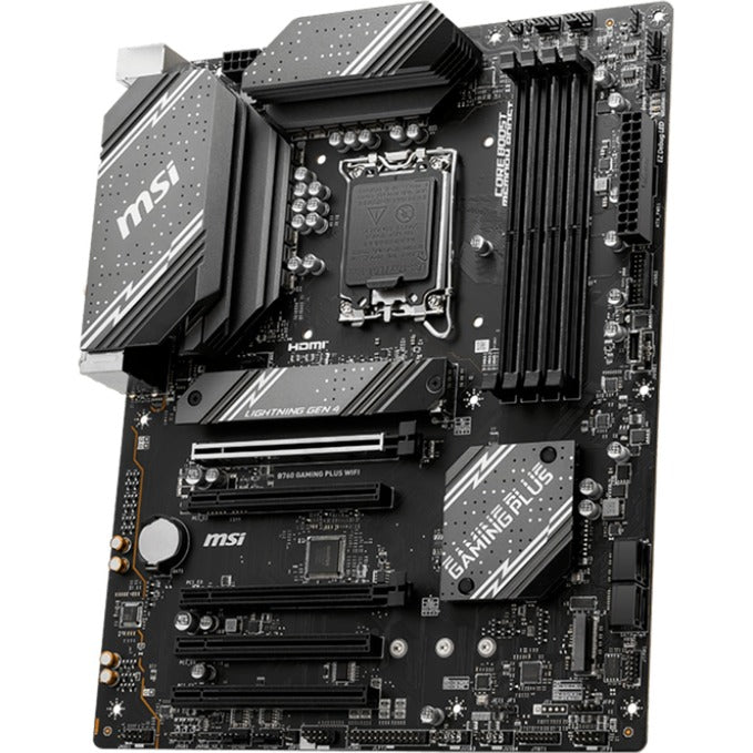 Load image into Gallery viewer, Msi b760 gaming plus wifi socket 1700 moederbord (grijs zwart, raid, 2.5gb-lan, wi-fi 6e, bt, sound, atx)