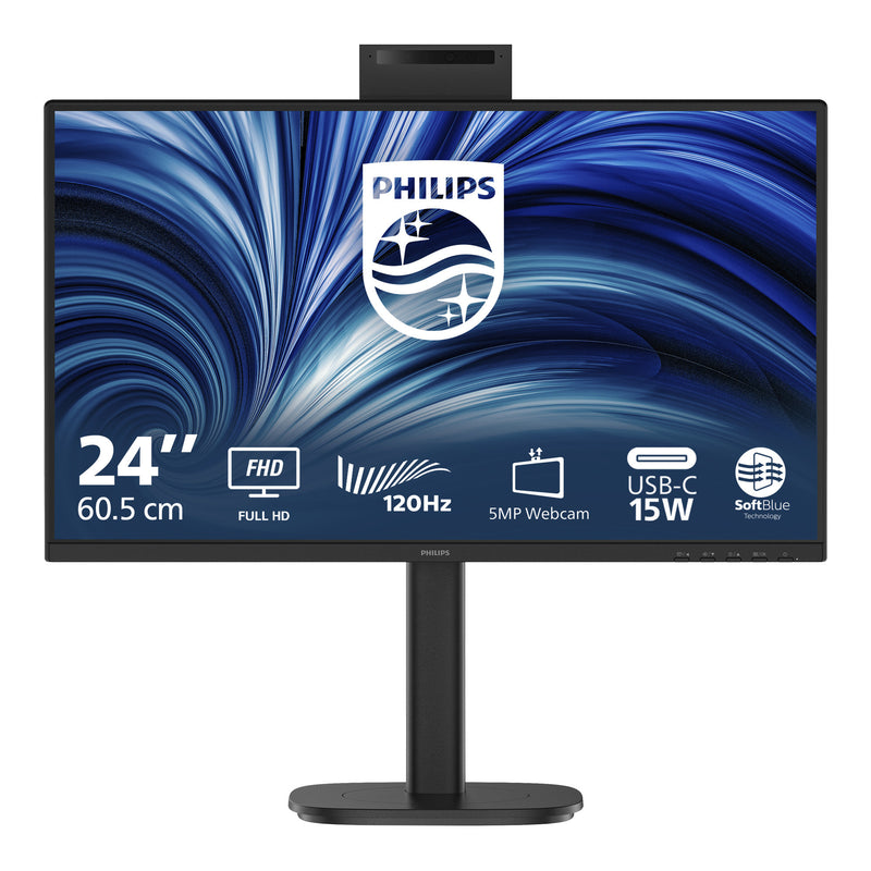Load image into Gallery viewer, Philips 24b2n3200jh 00 23.8 monitor (zwart, vga, hdmi, displayport, usb-c, webcam, 120 hz)