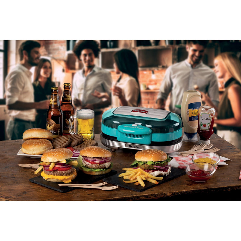 Load image into Gallery viewer, Ariete party time hamburger maker 0205 01 elektrische bakplaat (lichtblauw wit)
