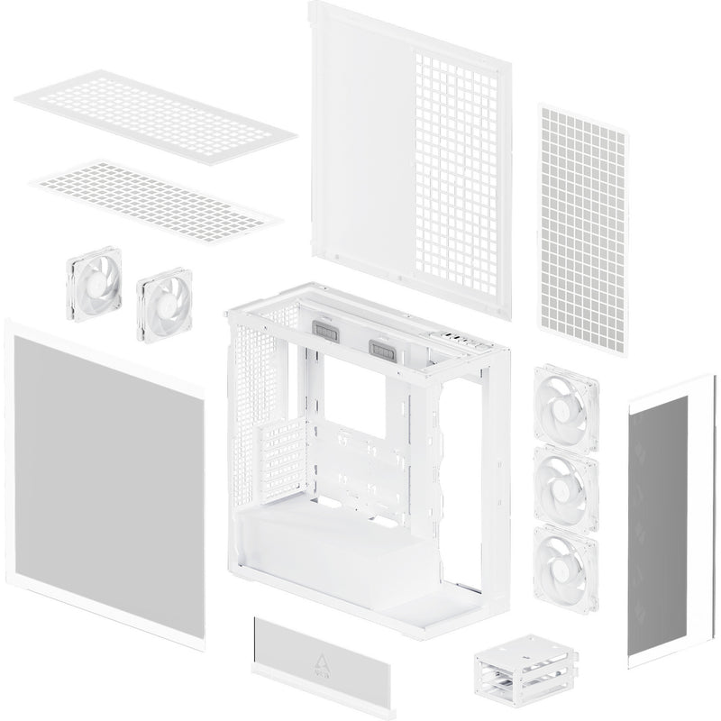 Load image into Gallery viewer, Arctic xtender midi tower behuizing (wit | 2x usb-a | 1x usb-c | rgb | tempered glass)