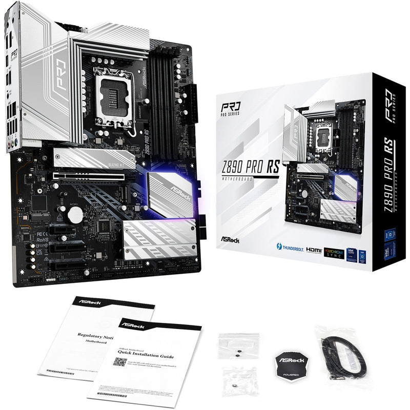 Load image into Gallery viewer, Asrock z890 pro rs socket 1851 moederbord (zwart wit, raid, 2.5 gb-lan, sound, atx)