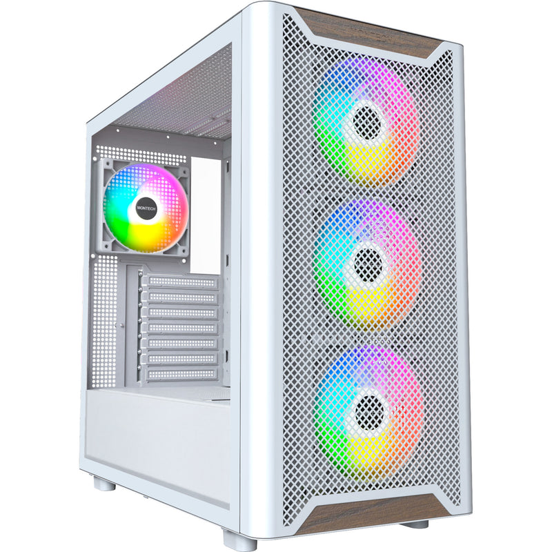 Load image into Gallery viewer, Montech xr wood midi tower behuizing (wit | 1x usb-a | 1x usb-c | rgb | window)