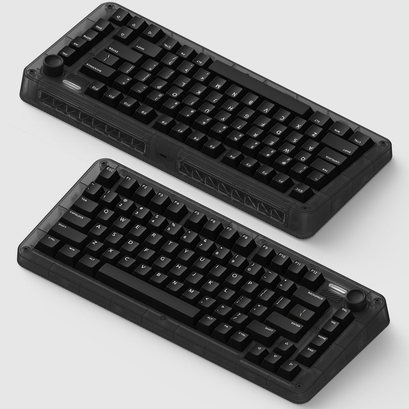 Afbeelding laden in galerijviewer, Iqunix zx75 dark side wireless mechanical keyboard (zwart, us lay-out (qwerty), cherry mx brown, 75%, rgb leds, hot-swappable, double-shot pbt, 2.4ghz | bluetooth 5.1 | usb-c)