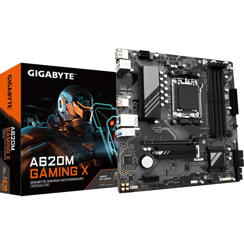 Load image into Gallery viewer, Gigabyte a620m gaming x (rev. 1.0) socket am5 moederbord (zwart grijs, raid, gb-lan, sound, µatx)