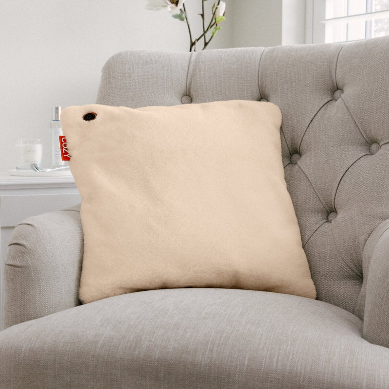 Afbeelding laden in galerijviewer, Cozy una teddy 45 x 45 cm draadloos warmtekussen (lichtbeige, powerbank 5000 mah)