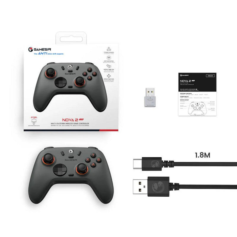 Load image into Gallery viewer, Gamesir nova 2 lite multiplatform wireless game controller (donkergrijs, switch, pc, android en ios, bluetooth 2.4 ghz usb)
