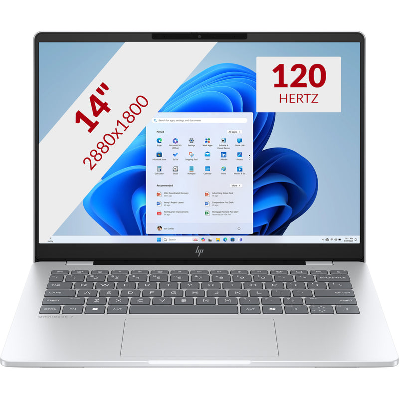 Load image into Gallery viewer, Hp omnibook 7 14-fr0020nd (cf1y7ea) 14 laptop (zilver | ultra 7 255h | arc 140t | 32 gb | 1 tb ssd)