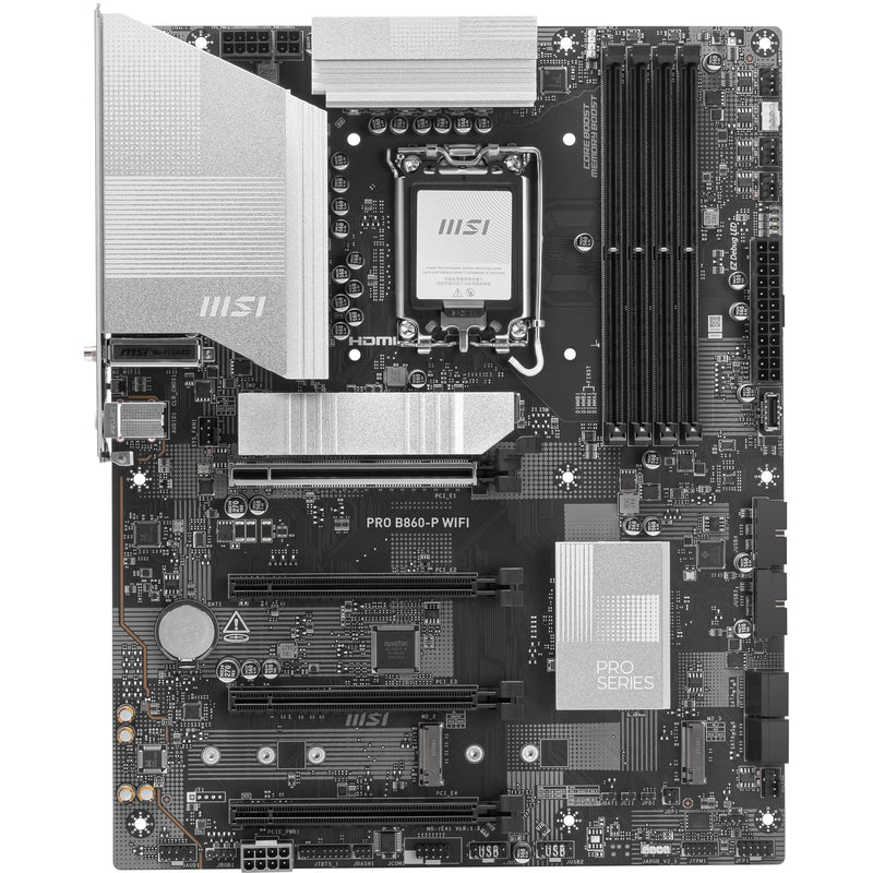 Load image into Gallery viewer, Msi pro b860-p wifi socket 1851 moederbord (zilver, raid, 5gb-lan, wi-fi 7, bt, sound, atx)