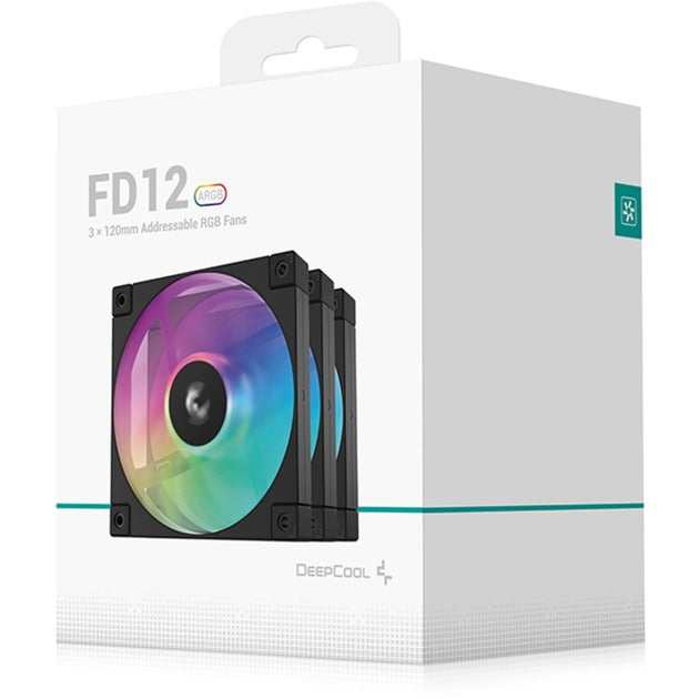 Afbeelding laden in galerijviewer, Deepcool fd12 argb case fans (zwart, 3 stuks, 120 x 120 x 25 mm, pwm, 3 stuks, 4-pins pwm fan-connector)