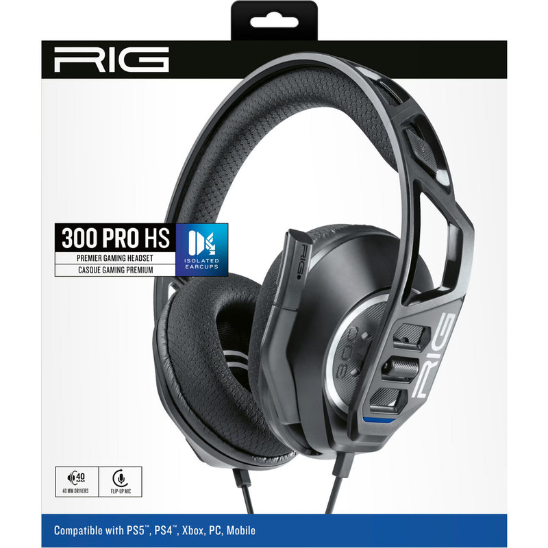 Afbeelding laden in galerijviewer, Nacon rig 300 pro hs over-ear gaming headset (zwart, playstation 4, playstation 5, xbox, nintendo switch, pc)