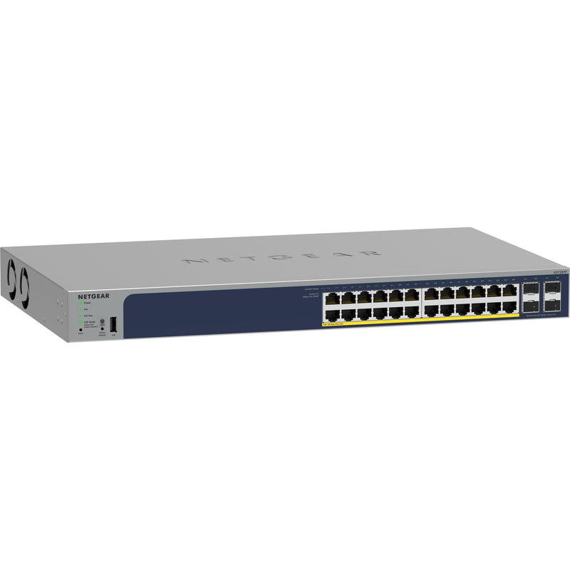 Afbeelding laden in galerijviewer, Netgear 24-port gigabit ethernet poe+ smart switch with 4 sfp ports (gs728tpv3)