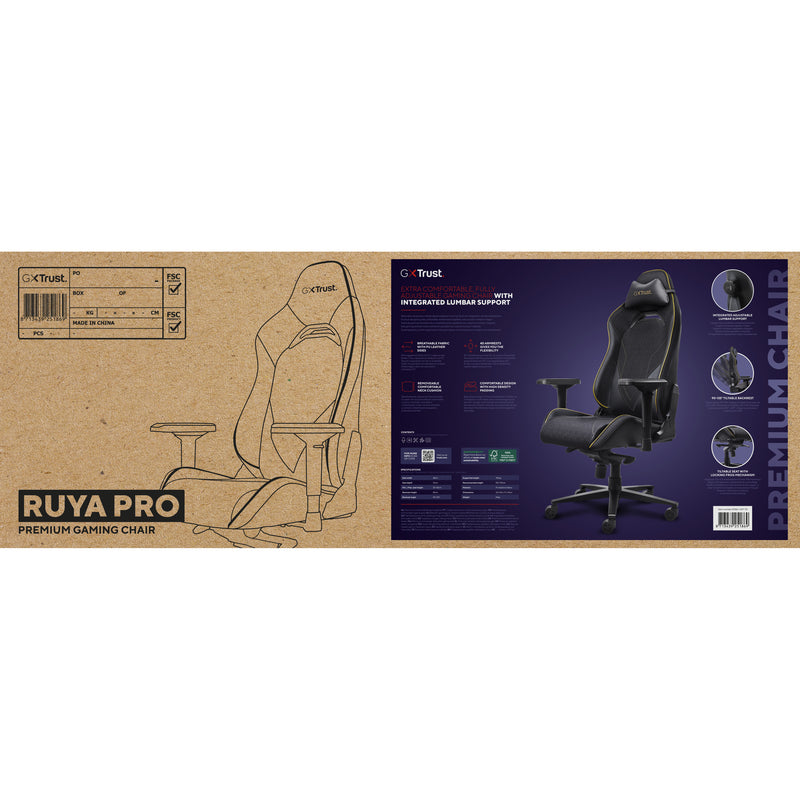 Load image into Gallery viewer, Trust gxt 721 ruya pro premium comfortabele gaming stoel (zwart geel)