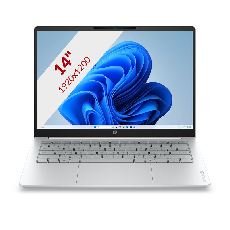 Load image into Gallery viewer, Hp omnibook 3 laptop ai 14-ht0013ndx (e10k5ea) 14 laptop (zilver | core 3 304 | intel graphics | 8 gb | 512 gb ssd)