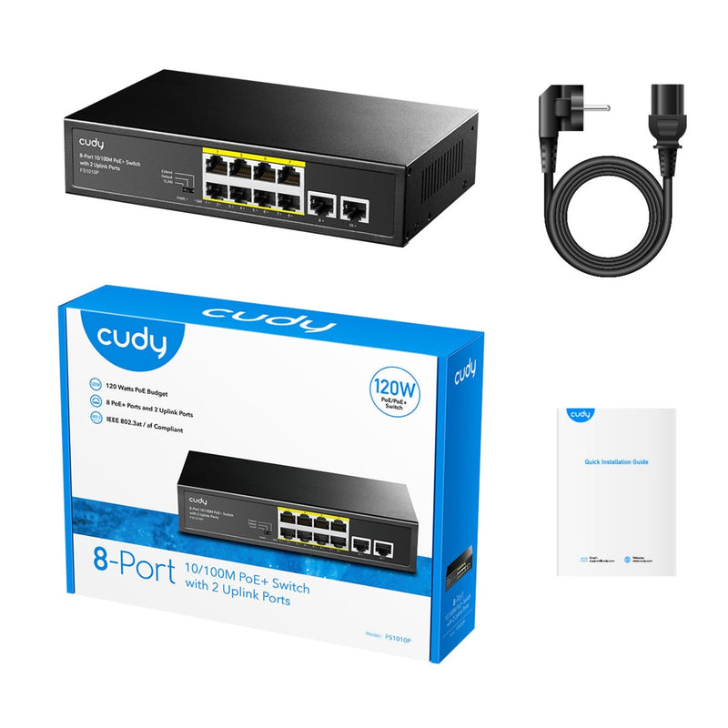Load image into Gallery viewer, Cudy 8-port 10 100m poe+ switch (zwart)