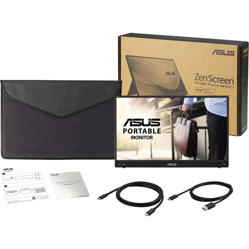 Load image into Gallery viewer, Asus zenscreen mb16acv 16 monitor (zwart, usb-c)