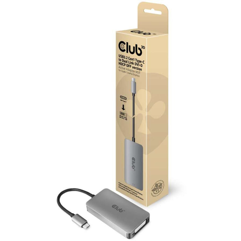 Load image into Gallery viewer, Club 3d usb 3.2 gen1 type-c naar dvi-d hdcp off version adapter (grijs zwart)