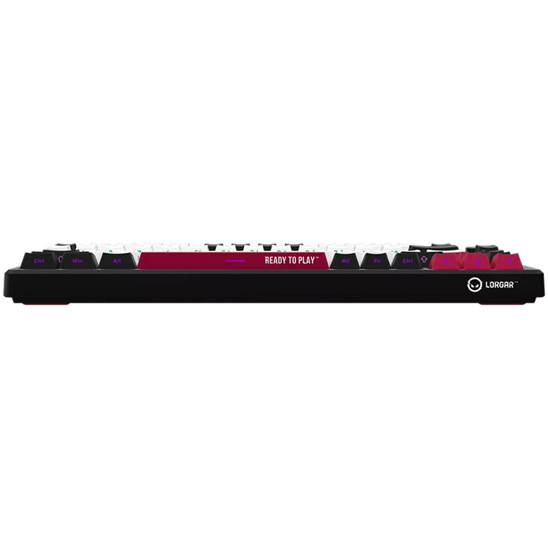 Afbeelding laden in galerijviewer, Lorgar kbp7075w rgb mechanisch gaming toetsenbord (zwart, us lay-out (qwerty), logar toxic purple, 75%, rgb, hot-swappable, pbt double-shot, bluetooth | 2.4ghz | usb)
