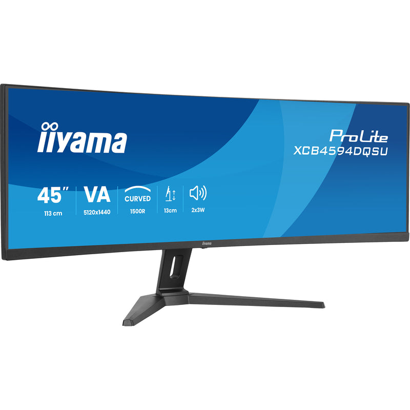 Load image into Gallery viewer, Iiyama prolite xcb4594dqsu-b1 44.5 curved ultrawide monitor (zwart (mat), hdmi, displayport, usb, audio)