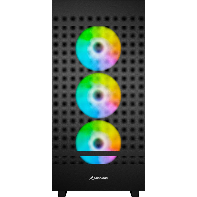 Load image into Gallery viewer, Sharkoon rebel c50 black rgb midi tower behuizing (zwart | 2x usb-a | 1x usb-c | rgb | tempered glass)