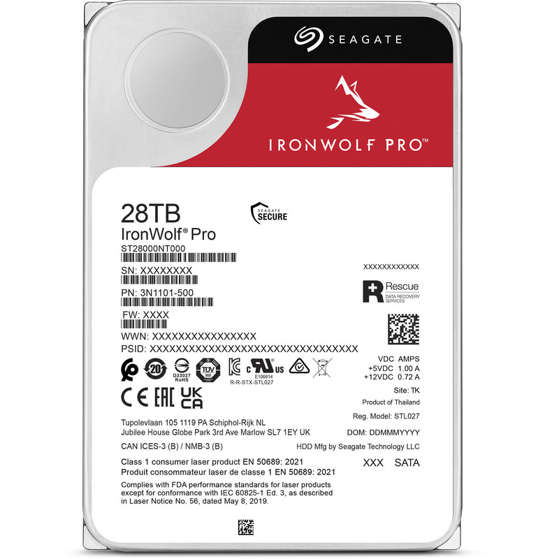 Load image into Gallery viewer, Seagate ironwolf pro 28 tb harde schijf (st28000nt000, sata 600, 24 7)