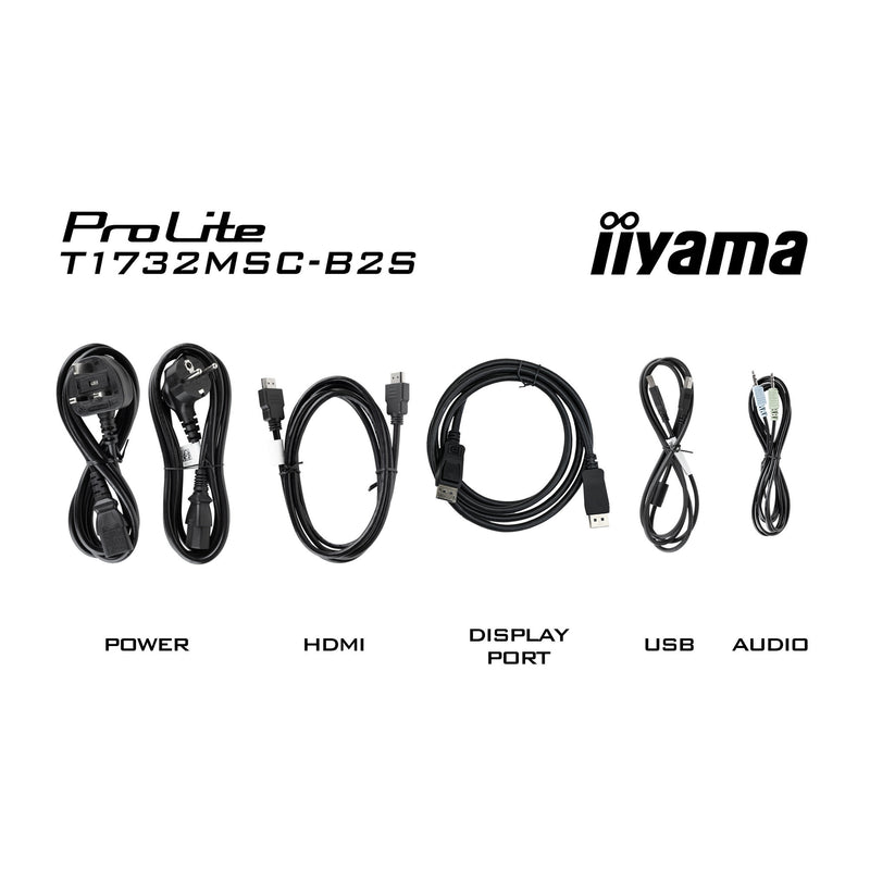 Afbeelding laden in galerijviewer, Iiyama prolite t1732msc-b2s 17 touchscreen monitor (zwart, vga, hdmi, displayport, audio, touchscreen)