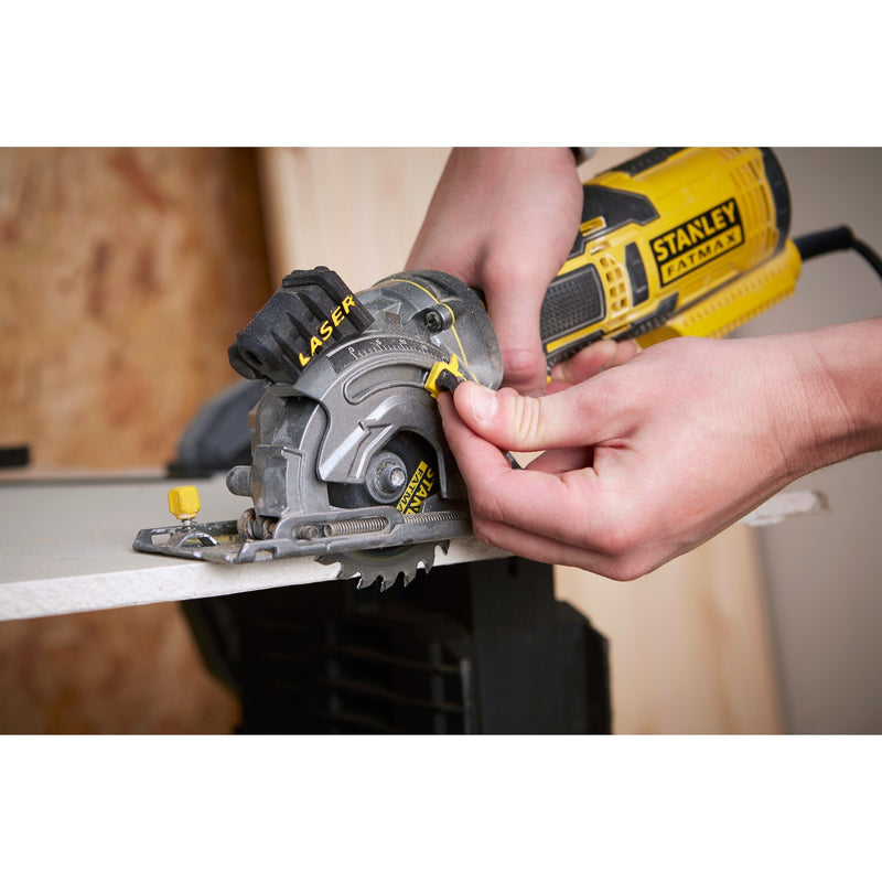Load image into Gallery viewer, Stanley fatmax 650w multimateriaalzaag handcirkelzaag (geel zwart, met koffer)
