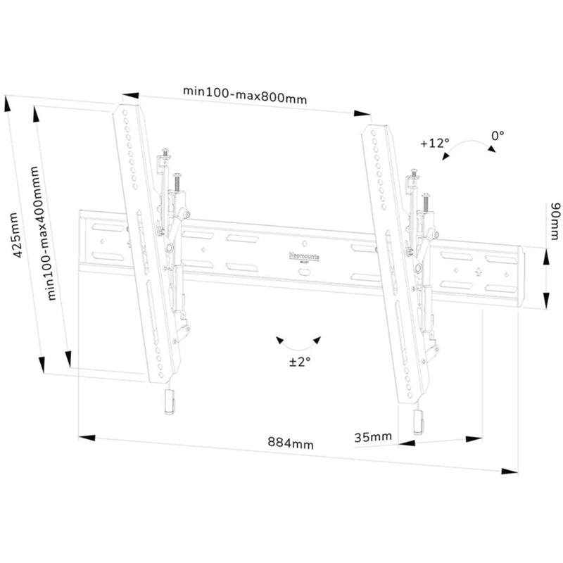 Load image into Gallery viewer, Neomounts select wl35s-850bl18 tv wandsteun bevestiging (zwart)