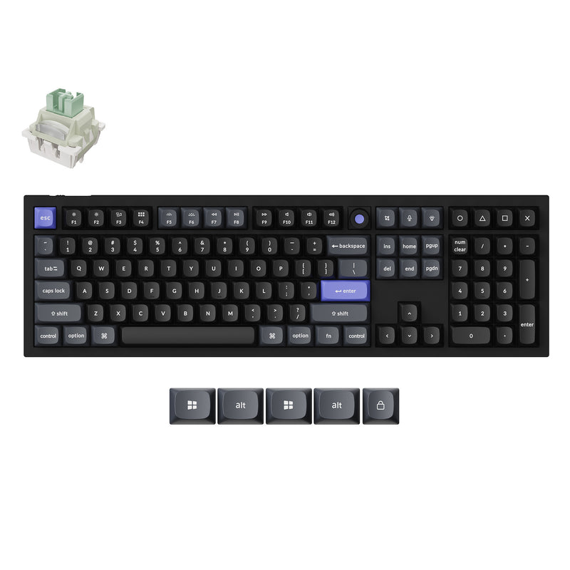 Load image into Gallery viewer, Keychron q6 he 8k magnetic switch keyboard (zwart, us lay-out (qwerty), ultra-fast lime, 100%, rgb, hot swap, 8k)
